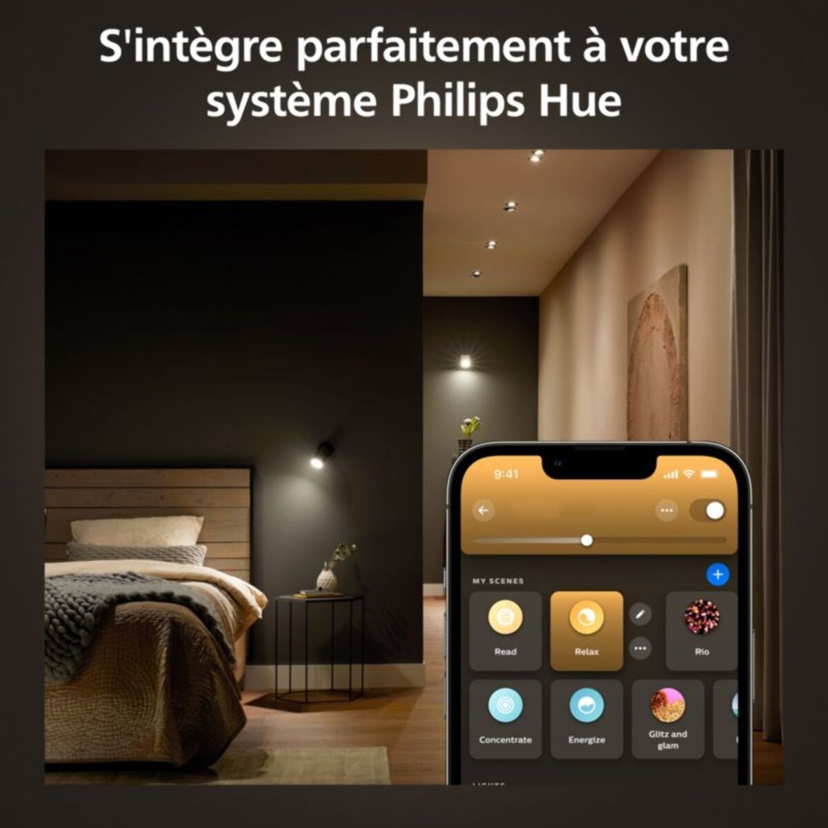 Ampoule LED connectée PHILIPS HUE GU10 White Ambiance