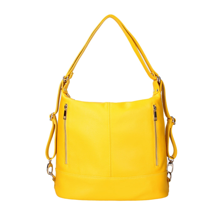 Borsa a spalla convertibile Anjelica - Vera pelle - 33.0 x 31.0 x 12.0 cm