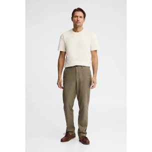 Pantaloni cotolino Belami color kaki dal fit regular e logo Polo Club