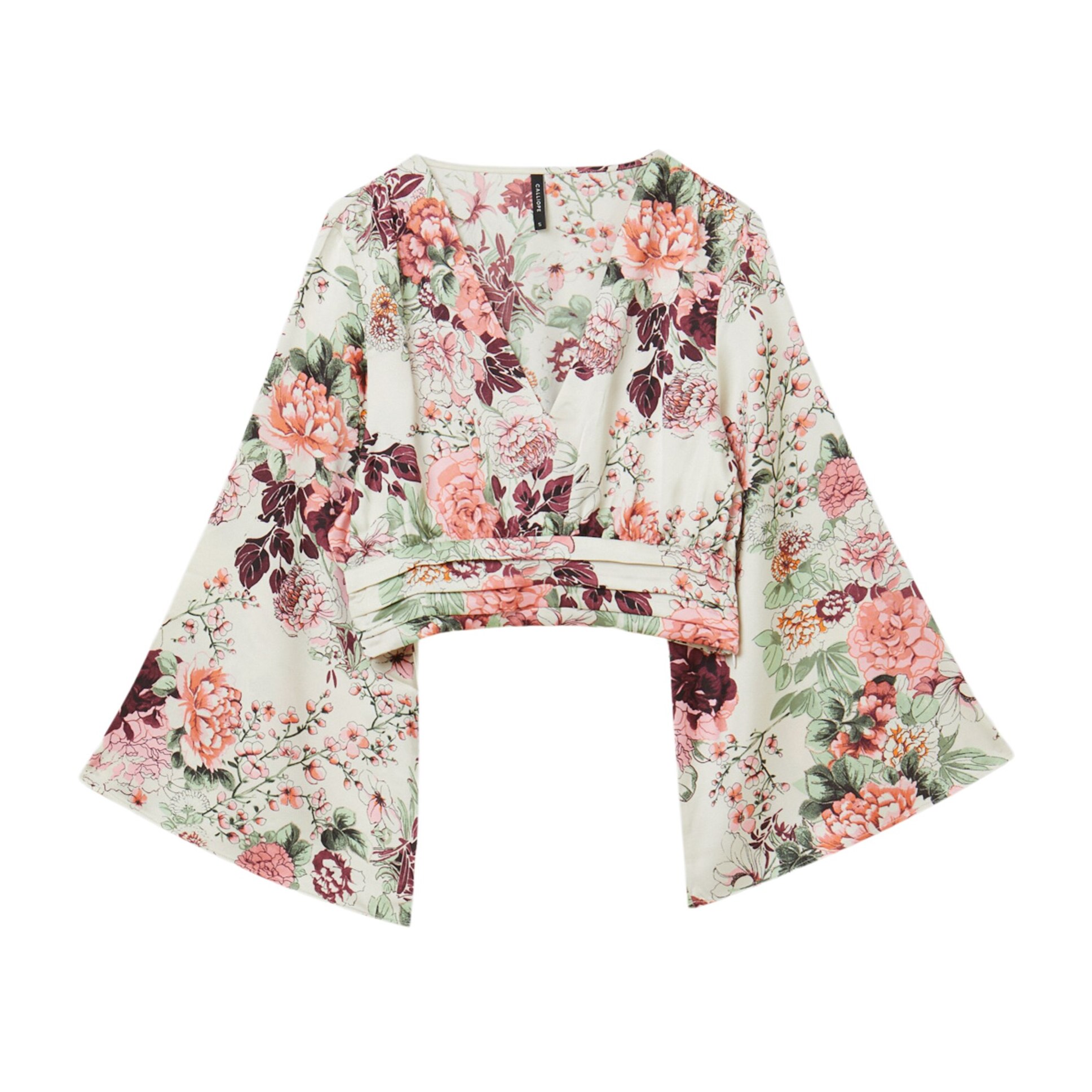 Blusa in raso a fiori