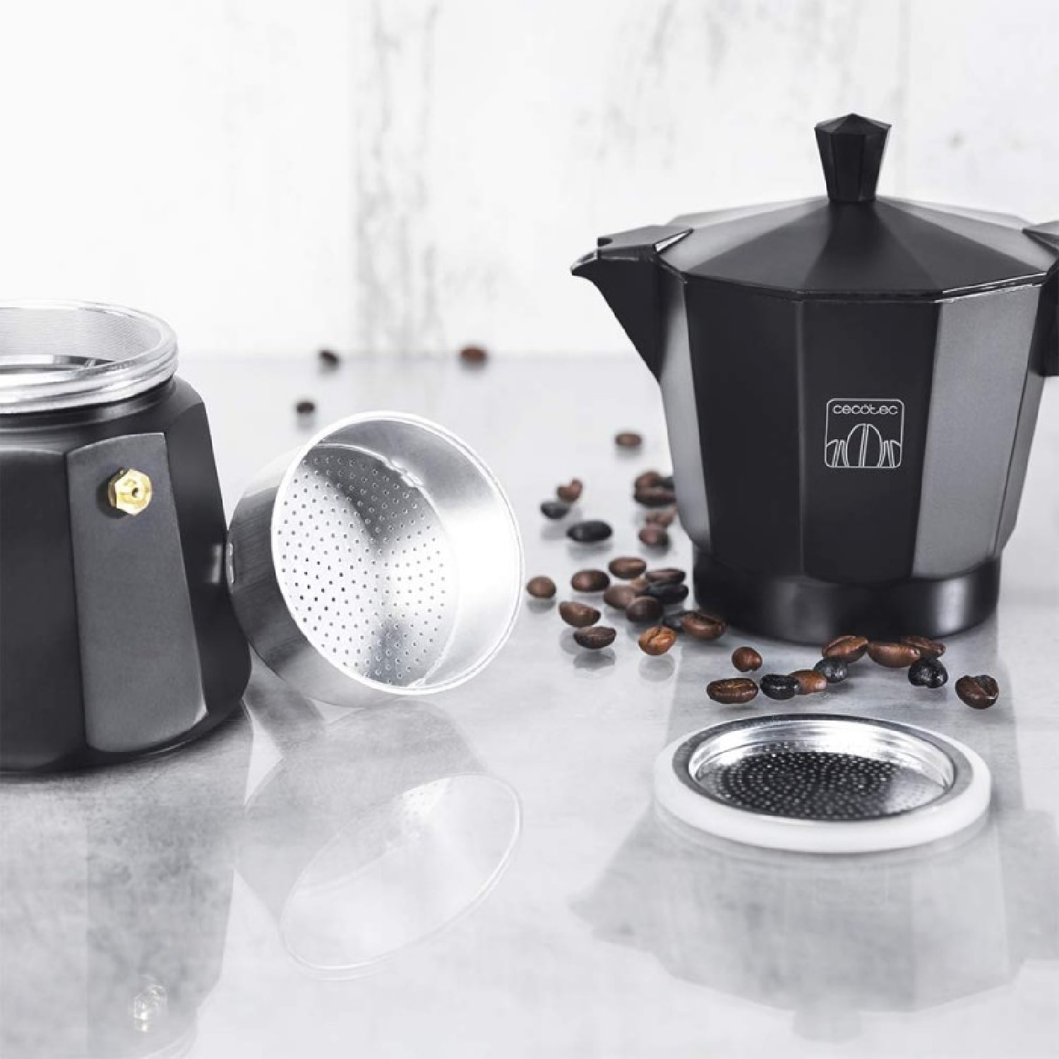 Cecotec Cafetera Italiana MokClassic 600 Black. Fabricada en Aluminio Fundido Ha