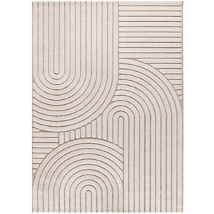 DIENA Alfombra con diseños geométricos y relieve en tonos blancos, varias medidas disponibles.