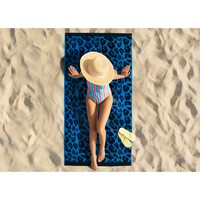 Telo Mare Spugna Jacquard Spiaggia Disegno Elettra