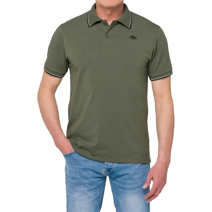 Polo con righine Hot Buttered Amak verde