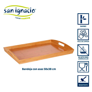 Bandeja bambu con asas 58cm colección kinvara