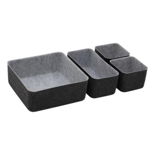 Lot de 4 organiseurs de tiroir Feltia rectangulaires 25x25cm