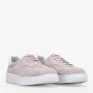 Zapatillas de piel rosa con cordones