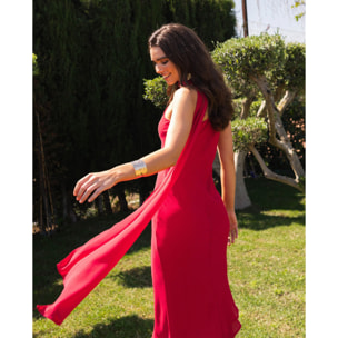 Vestido asimétrico con fular