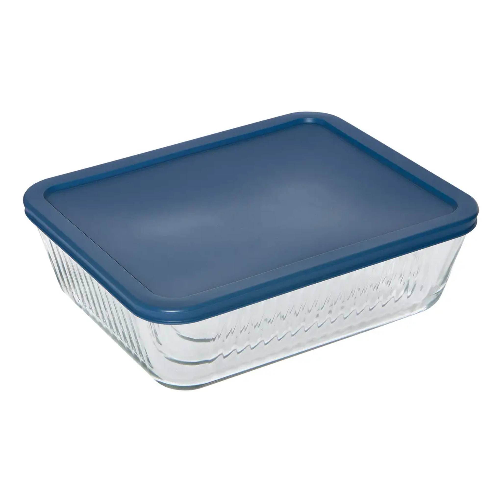 Lot de 3 plats à four en verre transparent avec couverts Essentiels rectangulaires