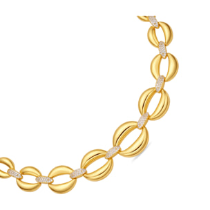 Collar de Circonita Brillante acabado en oro amarillo de 18k