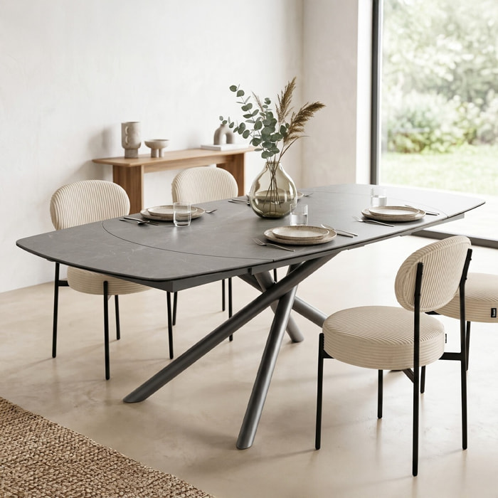 Table à manger extensible 6/8 couverts en céramique - DISKO