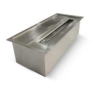 Bruciatore a bioetanolo per camino 1,5 L, in acciaio inox 30x12,5xH8,5 cm