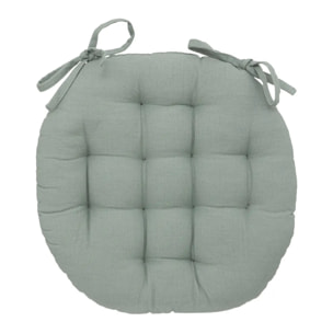 Galette de chaise "Anjali" en coton D38cm vert céladon