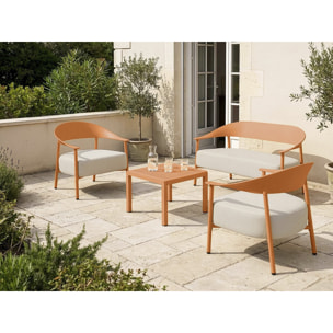 Salon de jardin en métal et plastique "Céora" - 4 places - Orange