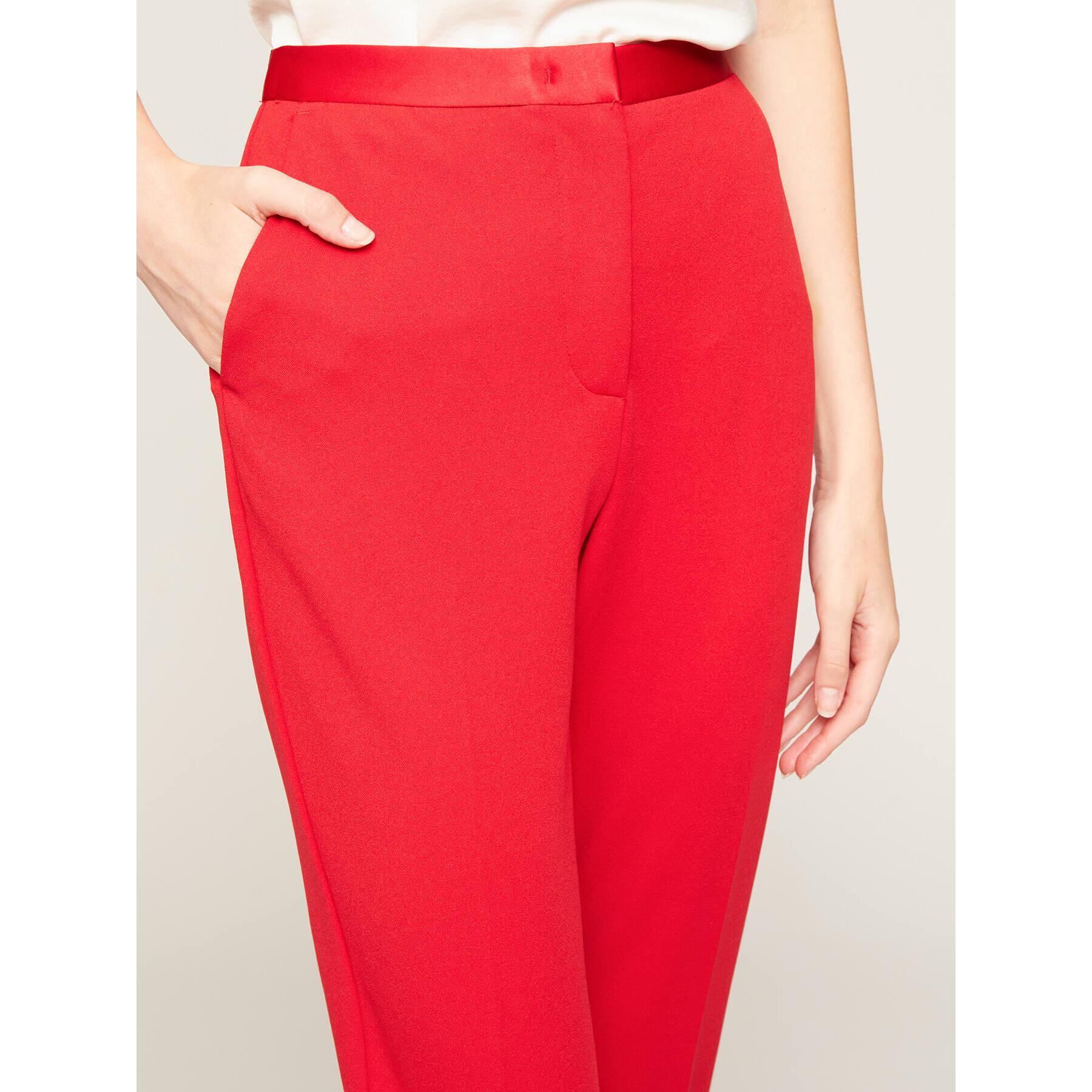 Motivi - Pantaloni New York con inserti in raso - Rosso