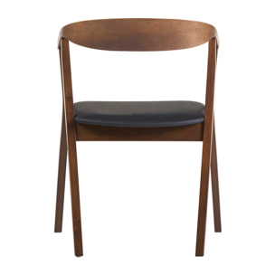 Chaises scandinaves design noir et bois foncé (lot de 2) BAHIA