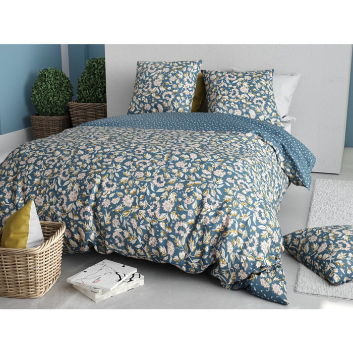 Parure Housse De Couette 3pcs 100% Percale de Coton 70 Fils FRIDA