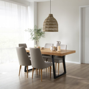 Table à manger Amaia -bois massif de manguier-couleur provence naturelle 180 x 78 x 90 cm