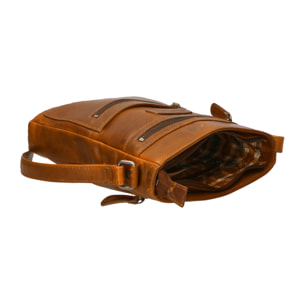 Borsa a tracolla da uomo In Vera pelle Made in Italy 23x29x6 cm