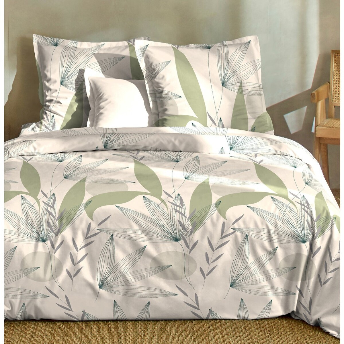 Parure housse de couette 3pcs 100% 100% coton 57 fils_dune