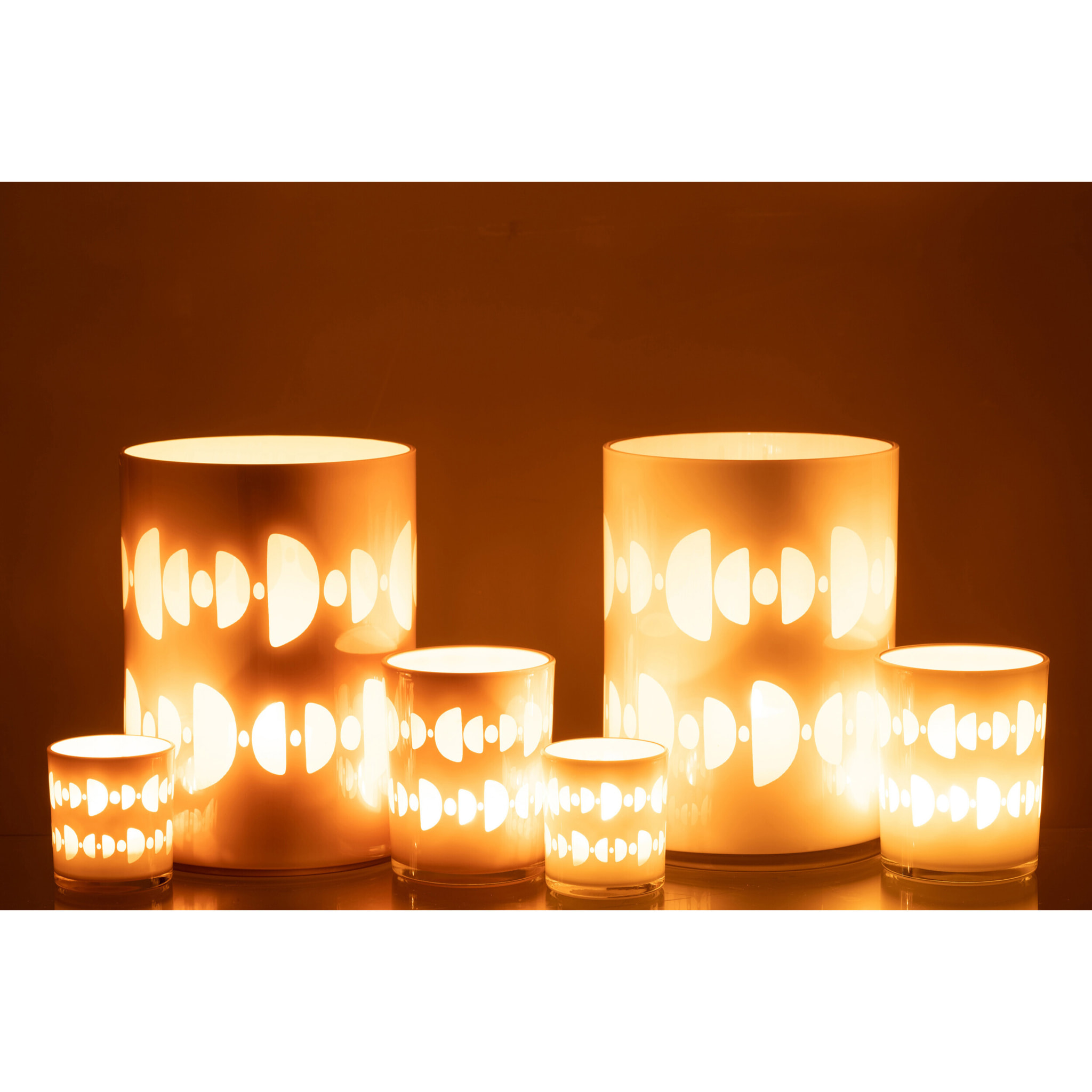 J-Line photophore Demi Lune - verre - mix - large - 2 pcs