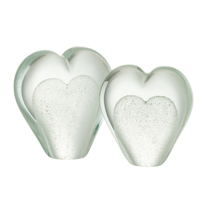 J-Line presse-papier Coeur - verre - blanc - large