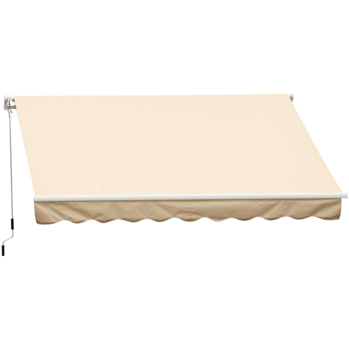 Store banne manuel rétractable alu. polyester imperméabilisé haute densité 4 x 2,5 m beige
