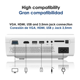 Video proyector YG520. 800x480. De 50 a 130 pulgadas. Incluye mando a distancia.