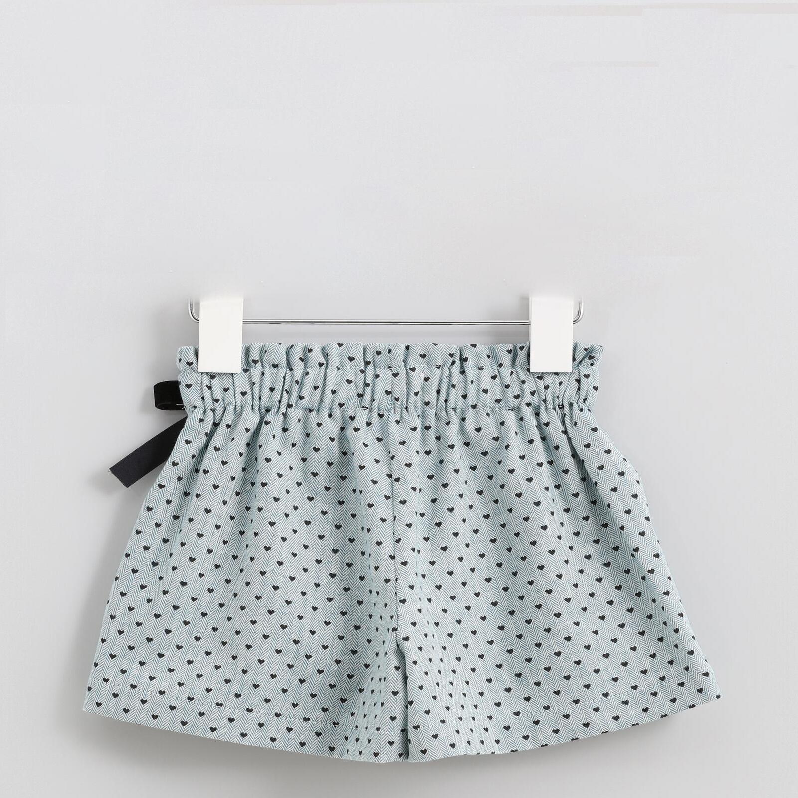 Short espiga azul corazón negro