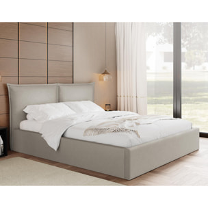 John - lit coffre - 140x200 cm - en velours - sommier inclus - Taupe