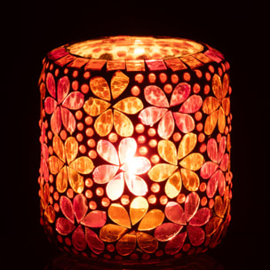 J-Line Chandelier Mosaïque - verre - rose foncé/orange - 2 pièces