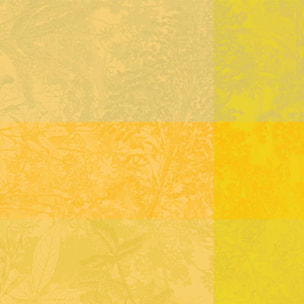 Serviette pur coton motif jacquard jaune Mille esprit jardin solaire