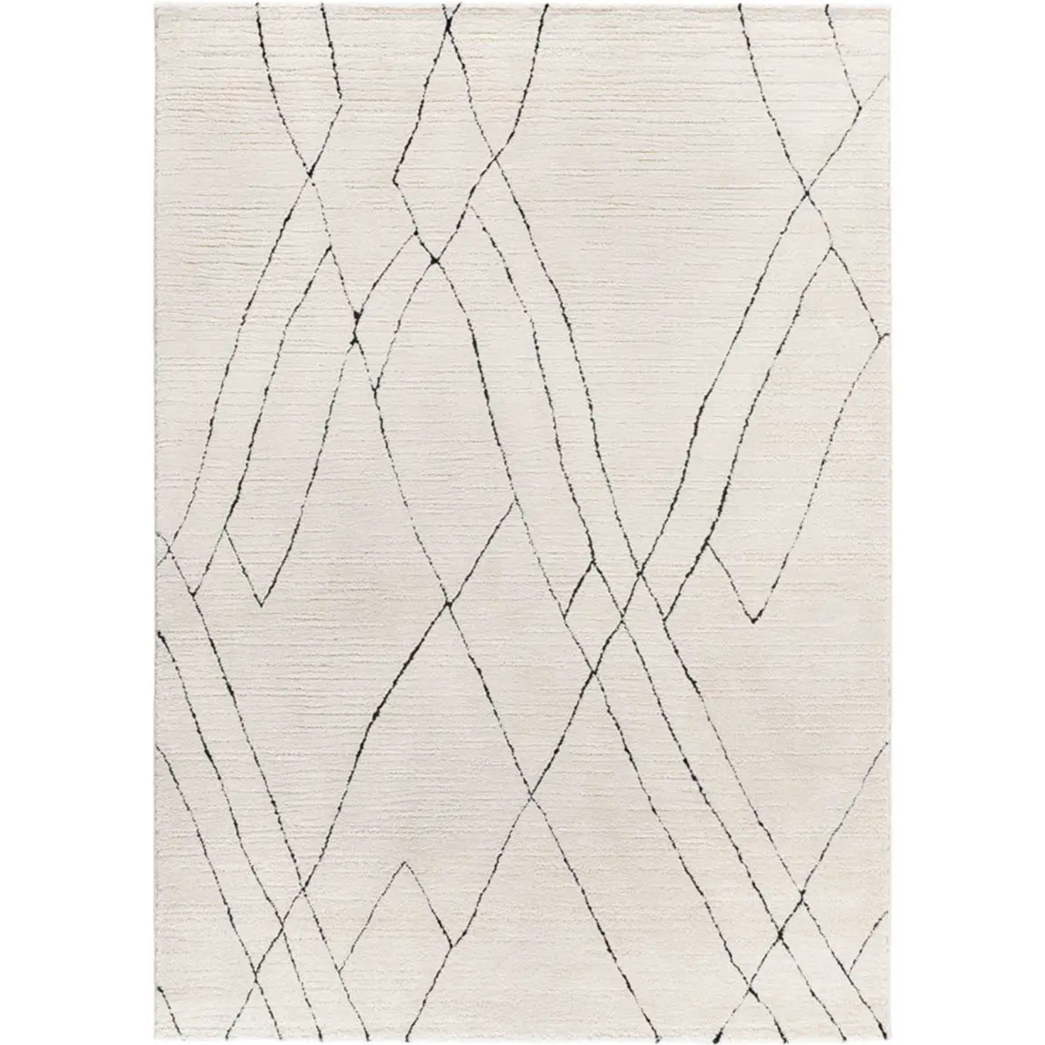 TURIN Alfombra bereber con relieve en blanco y negro, varias medidas disponibles