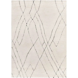 TURIN Alfombra bereber con relieve en blanco y negro, varias medidas disponibles