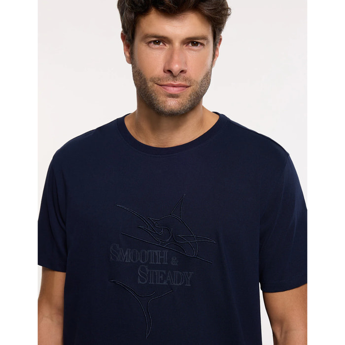 Camiseta Manga Corta Azul Marino - Steady