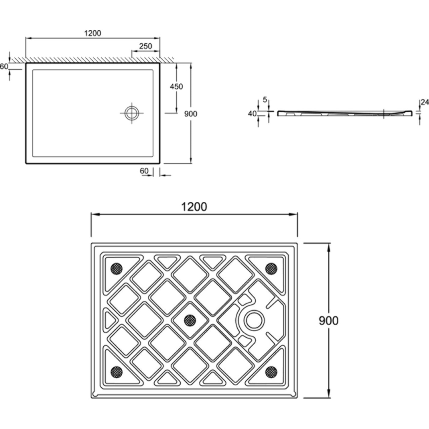 Receveur Gaspard extra plat