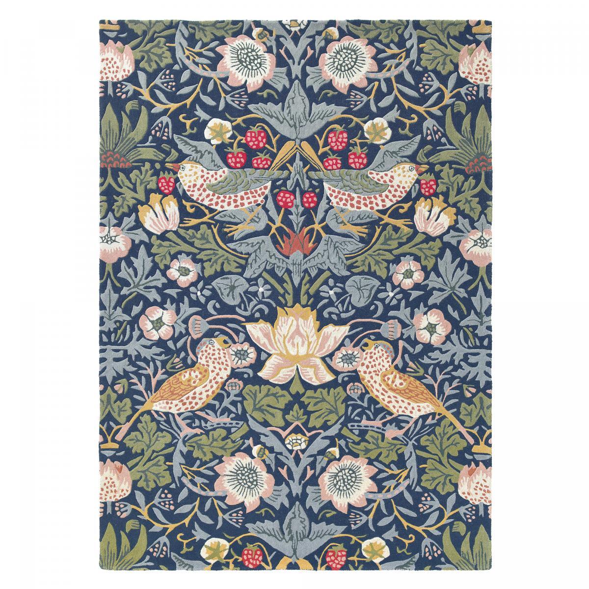 Tapis salon et chambre fait à la main en laine motif floral OLHA
