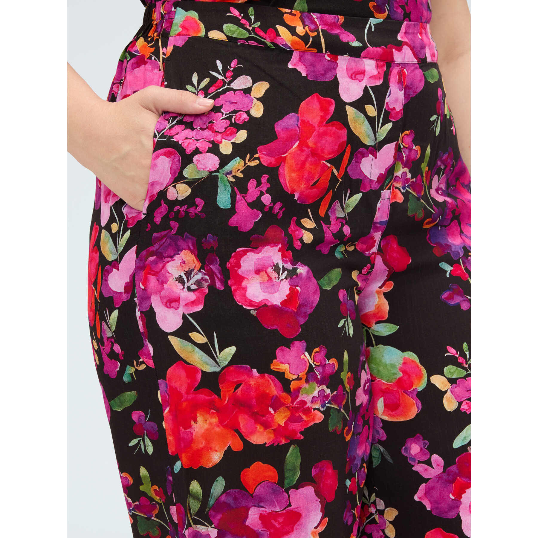 Fiorella Rubino - Pantaloni floreali - Nero