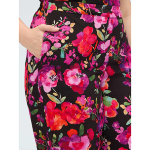 Fiorella Rubino - Pantaloni floreali - Nero