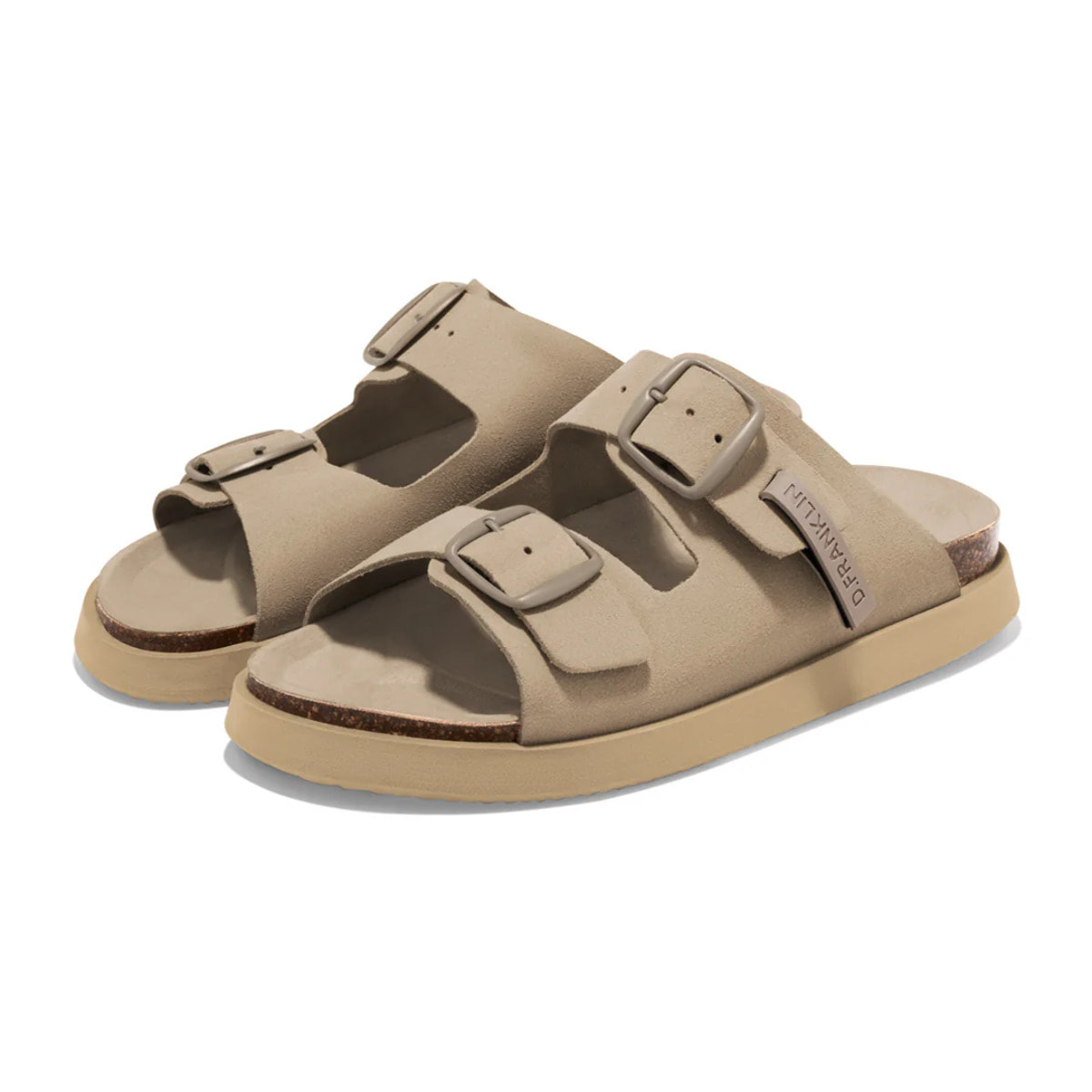 Sandalias Vibe Unisex Cierre Hebilla Color Taupe