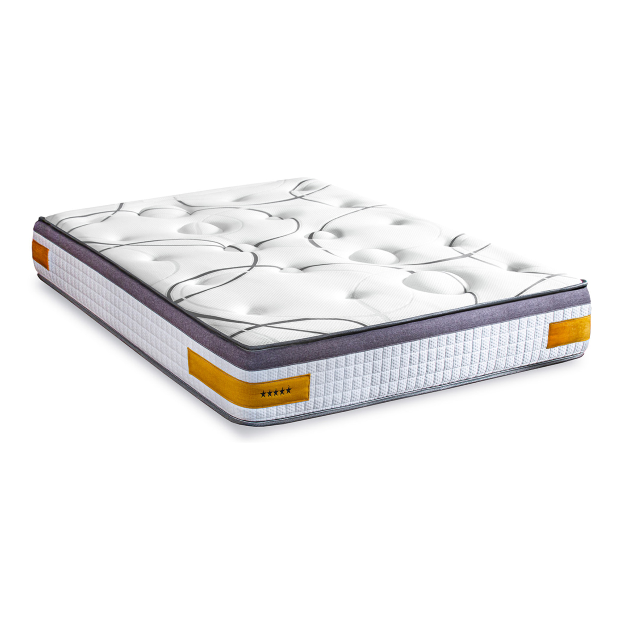 Ensemble Matelas Copenhague & Sommier KIT15, 24 cm, Technologie tri-lattes, Soutien Ferme, Aération Optimale