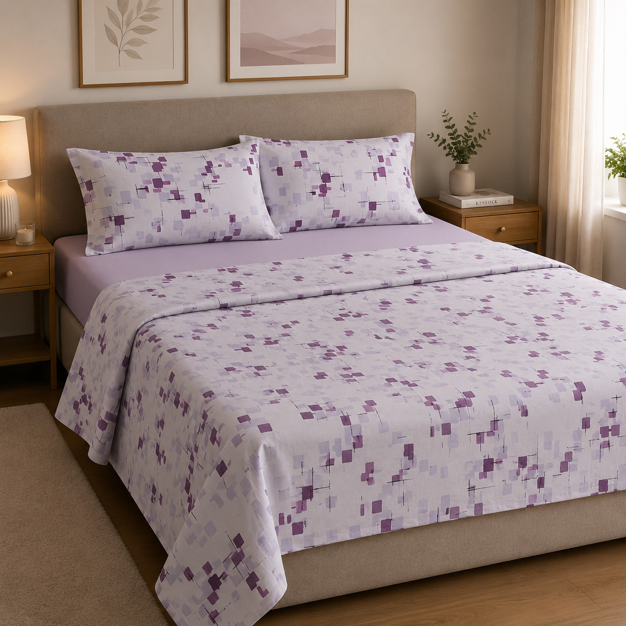 HERMET Completo Letto Matrimoniale Terry Glicine 100% Cotone 240x290 cm