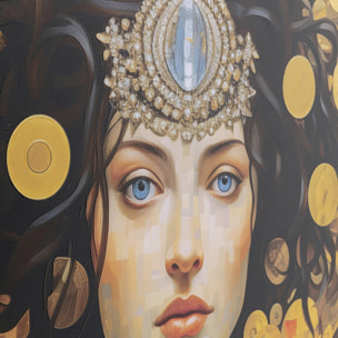 Tableau en verre femme Art Nouveau 80x80cm Kare Design