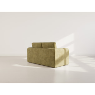 Marilia - Canapé 2 places convertible déplimousse en velours texturé - Vert Olive