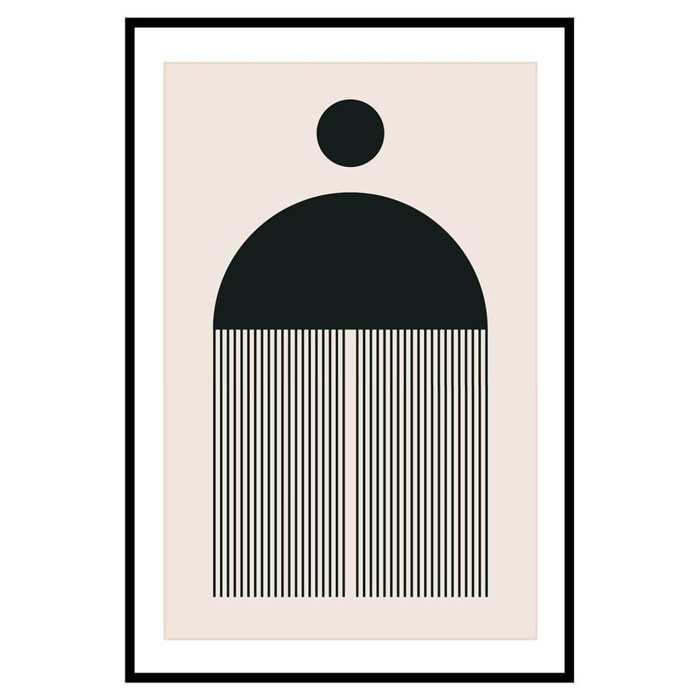 Affiche encadrée minimaliste arche graphique noire Affiche + cadre en métal - Noir