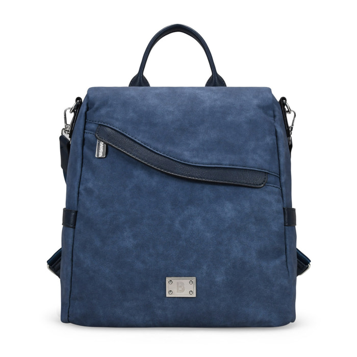 Mochila antirrobo azul con cremallera