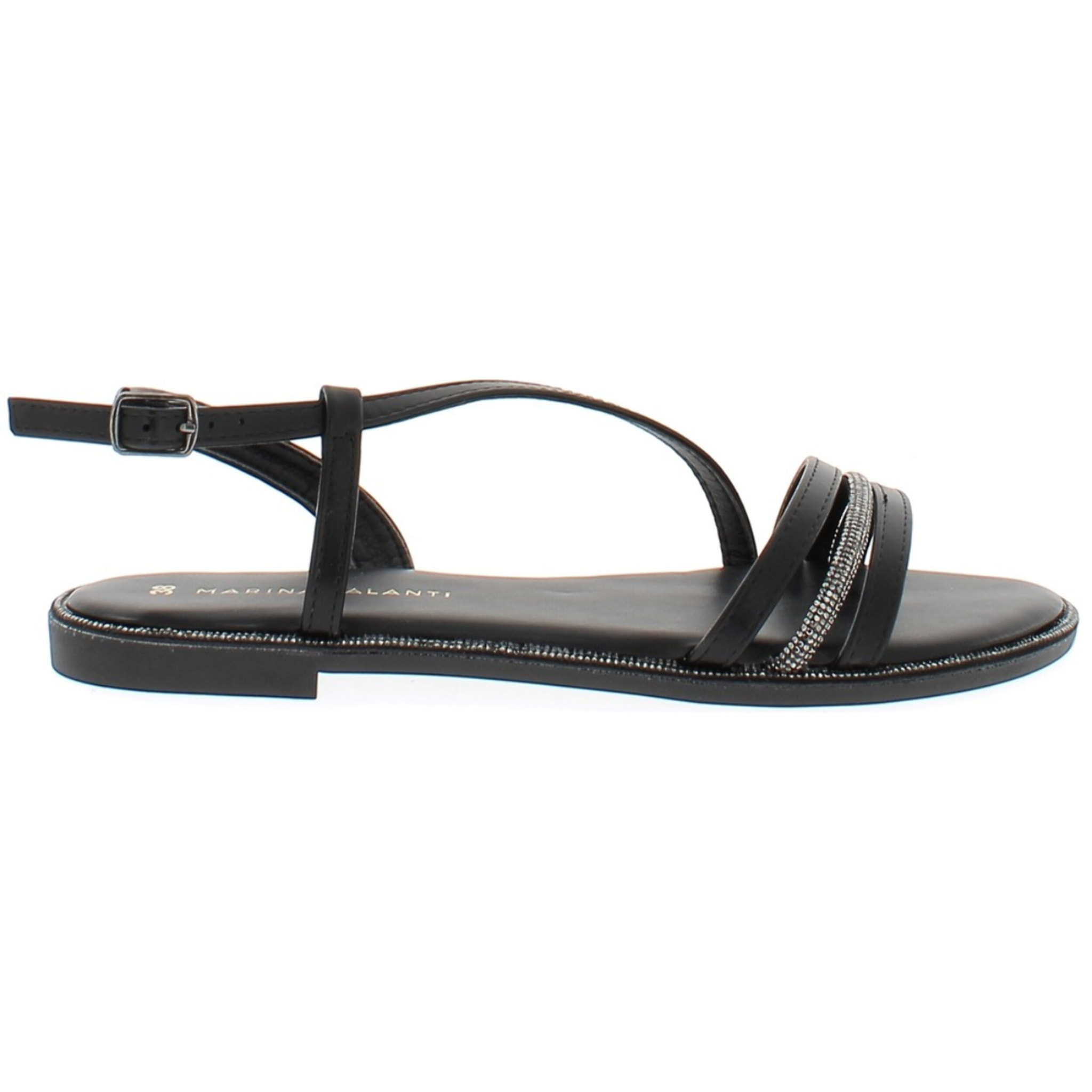 Marina Galanti Scarpe Donna Flat Braided Sandals Jewel MG 1E164 Black