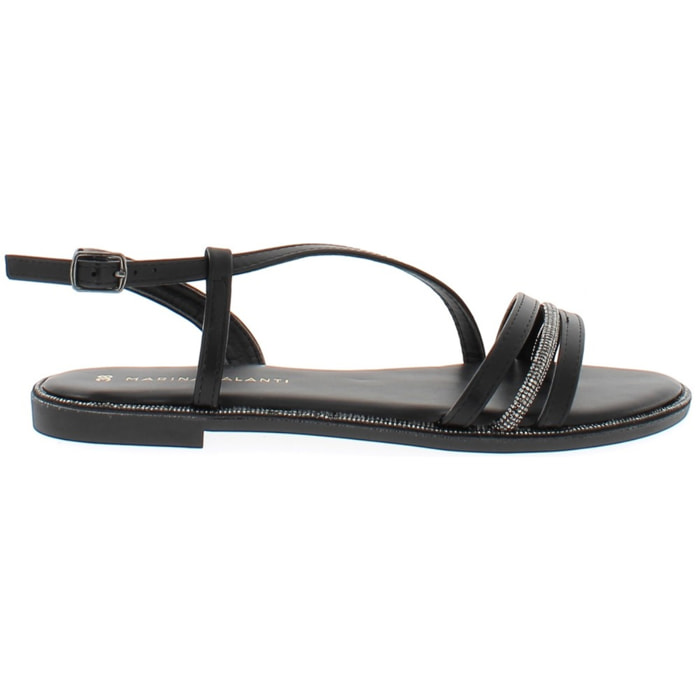 Marina Galanti Scarpe Donna Flat Braided Sandals Jewel MG 1E164 Black