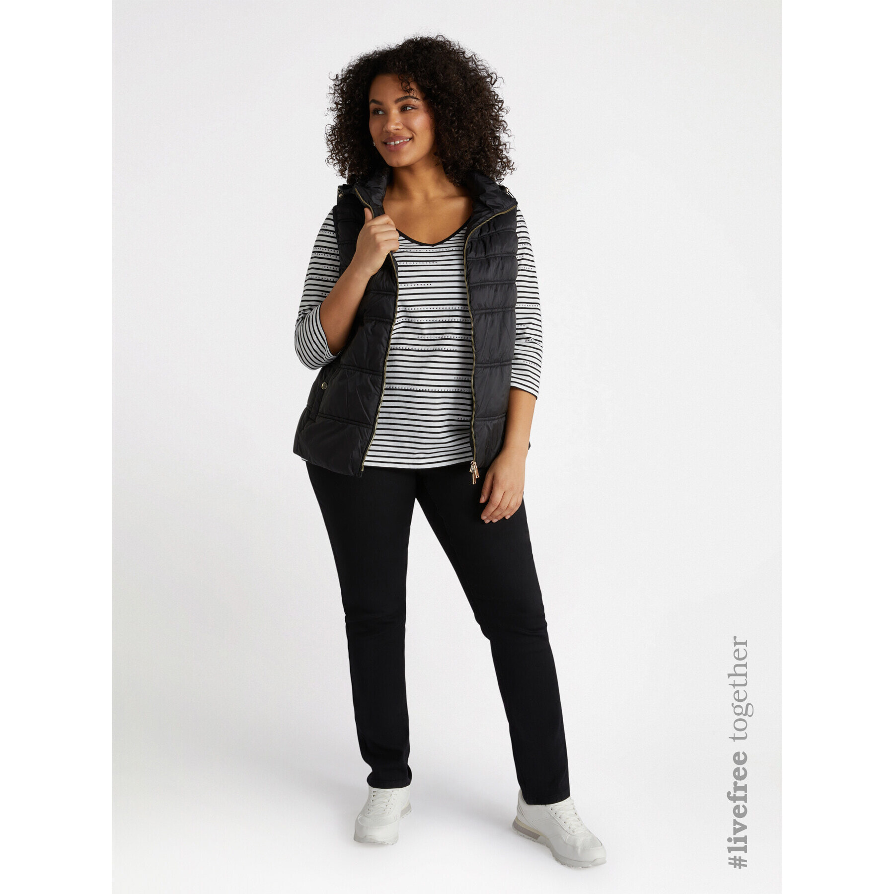 Fiorella Rubino - Chaqueta de plumón sin mangas con relleno Sorona® Aura - Negro