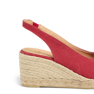 Alpargata peep toe cuña de 7 cm